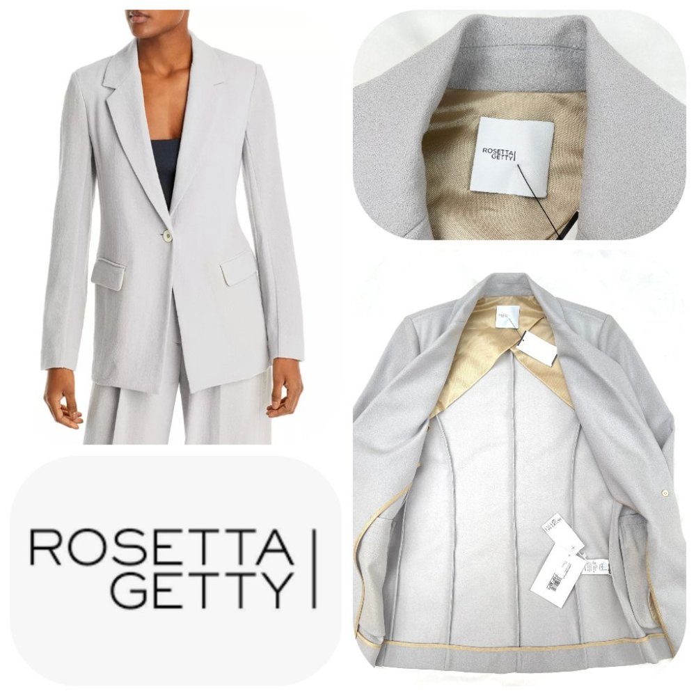 Auc NWT$1300 ROSETTA GETTY Wool Straight Fit Lightweight Blazer